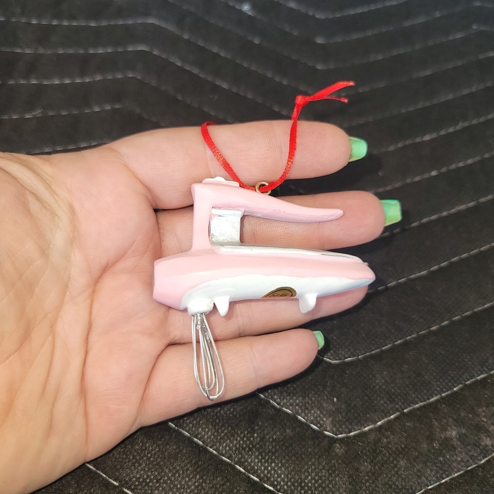 Kurt Adler Pink Hand Mixer Christmas Ornament Tree Baking Decoration